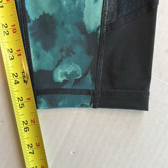 Ideology Abstract Green Camo Mesh Outer Leg Panel Leggings Workout Pants Sz 1X - Picture 10 of 11